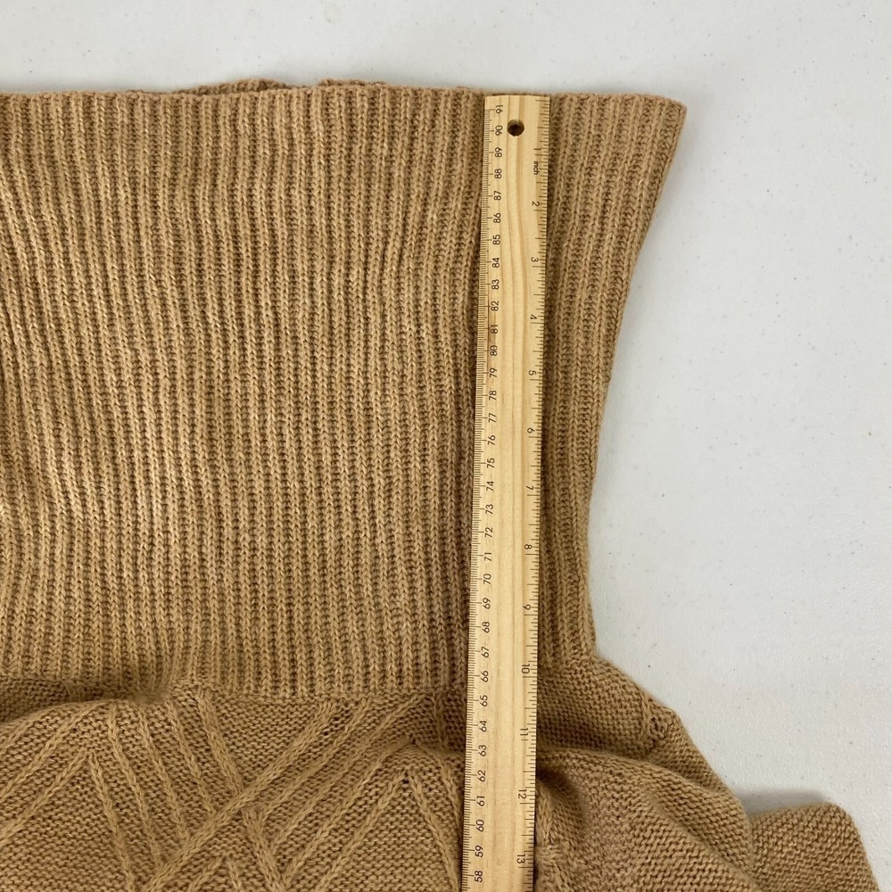 Banana Republic Knit Sweater Dress Brown XXS Cowl Neck Diamond Winter Cozy Y2K - Picture 6 of 11